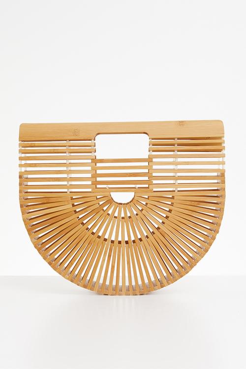 Bamboo clutch bag - neutral