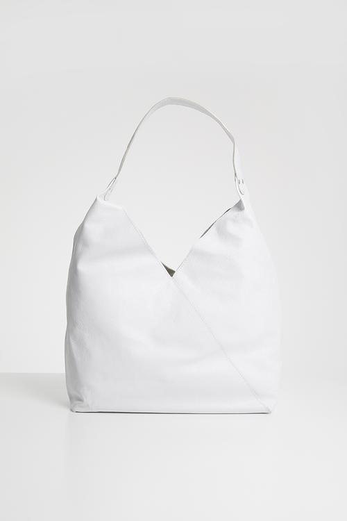 Zip pocket leather bag - snow