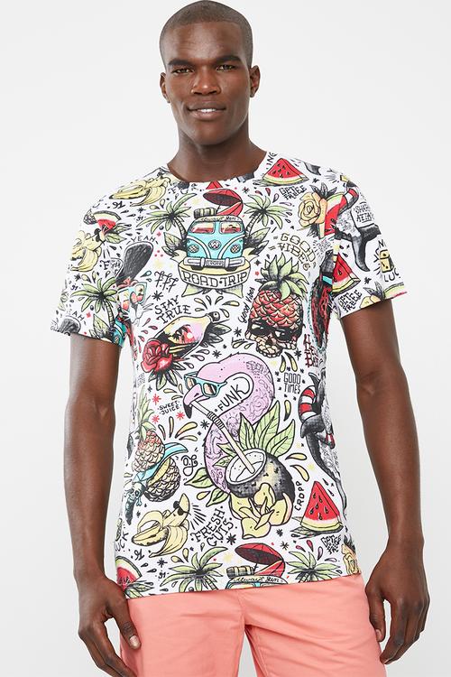 All over printed tee - multi 