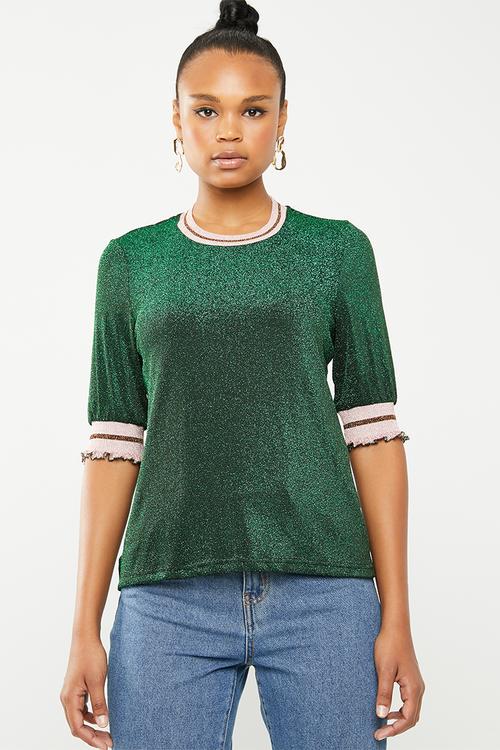Sporty glitter 2/4 top - green