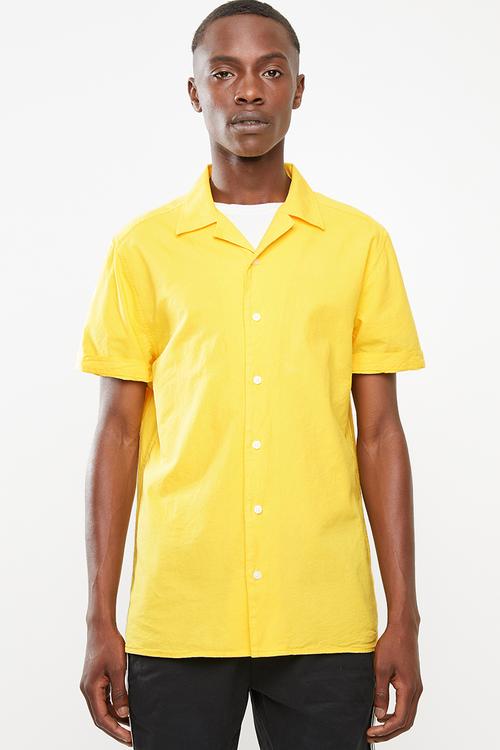 Cuban collar shirt - yellow