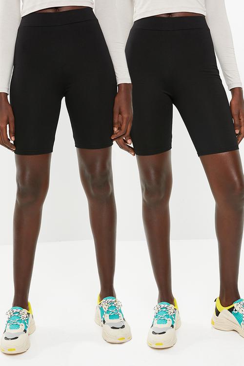 2 pack bicycle shorts - black