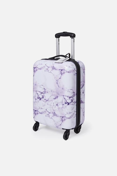 Small suitcase - purple & white 