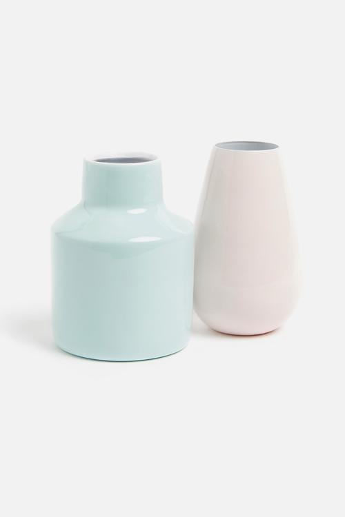 Thalia iron vase set of 2 - blue & pink