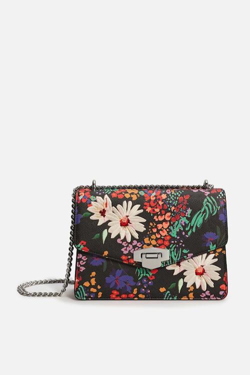 Floral Print Bag-Black