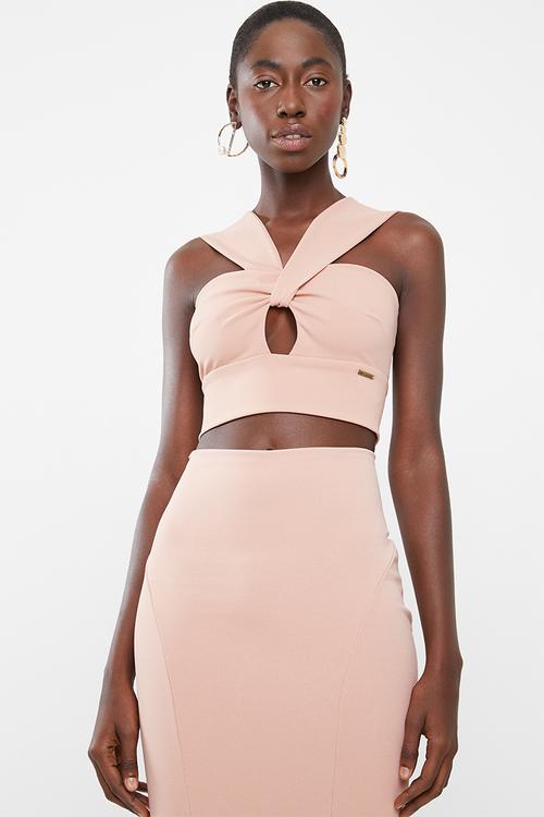 Boity twist crop top - pink