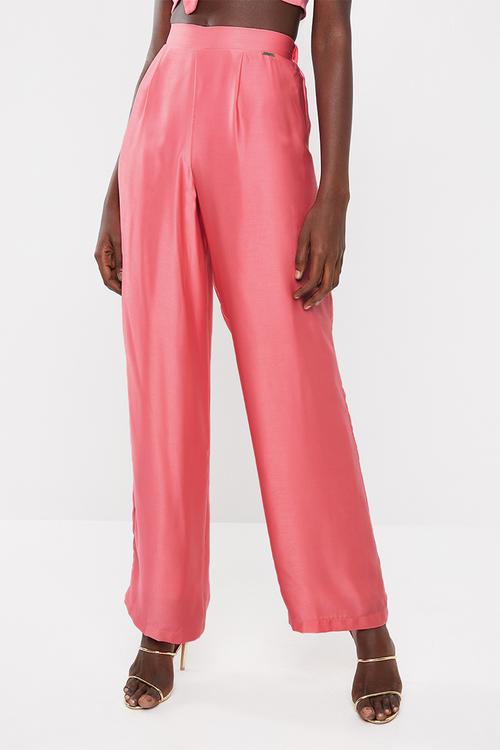Girl boss crop flare trouser - coral