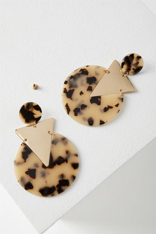 Resin speckle statement earring - multi 