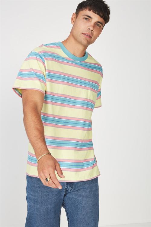 Dylan stripe tee - yellow & pink