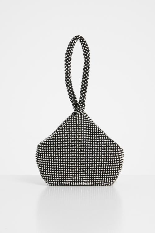 Anna embellished bag - black & silver