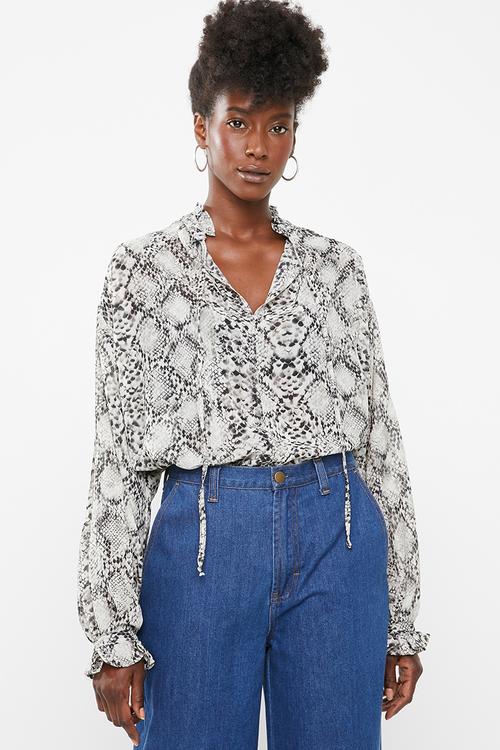 Peasant blouse - grey 