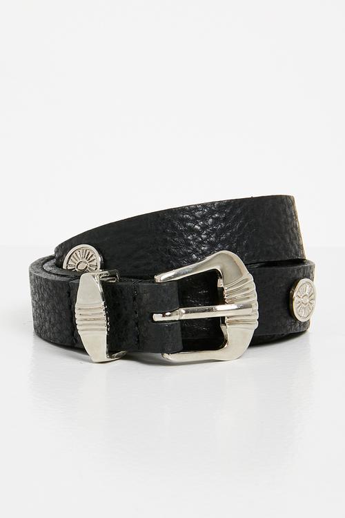 Western leather belt - black