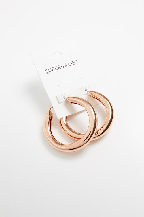 Tube hoop earrings-rose gold
