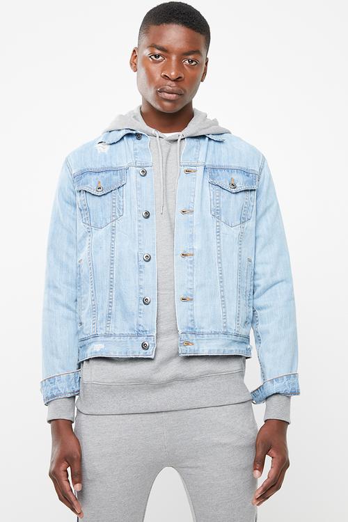 Fashion denim trucker jacket - blue