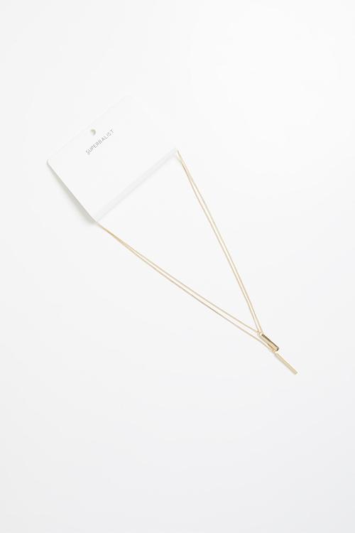 Multirow pendant necklace - gold 