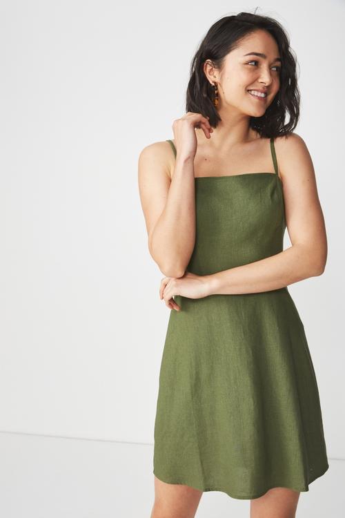 Woven krissy dress - soft khaki