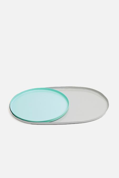 Dakarai tray set - blue & grey