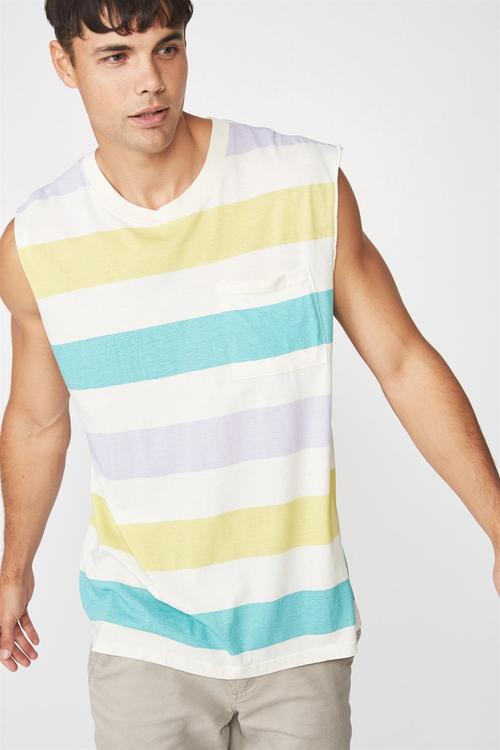 Drop shoulder muscle tee- multi 