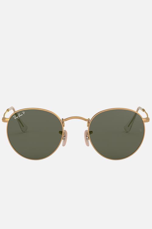 Round metal sunglasses - gold & green