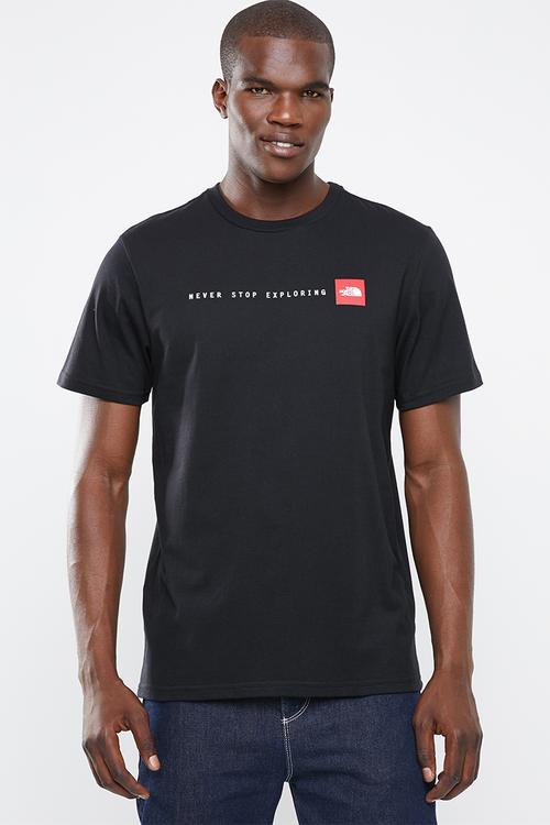 Never stop exploring tee - black