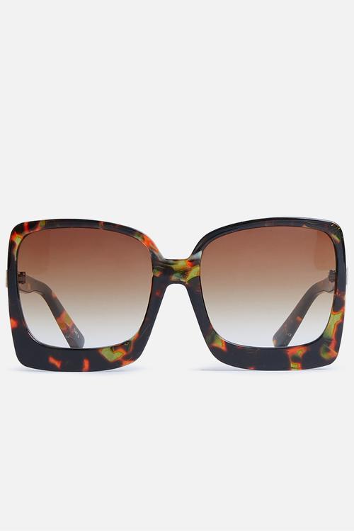 D-framed sunglasses - brown