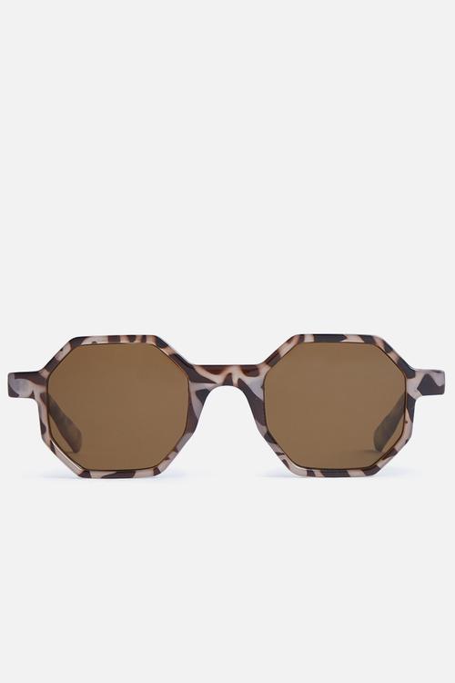 Hexagon framed sunglasses - brown