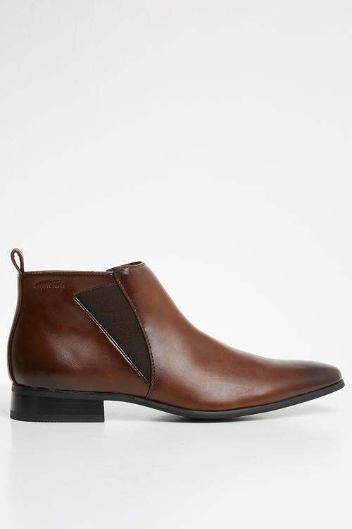 Fancy gusset boot - brown
