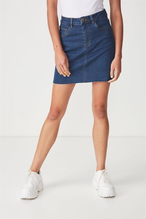 Classic stretch denim mini skirt - blue