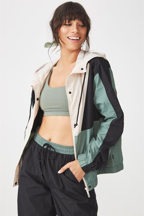 Boxy zip through anorak - multi