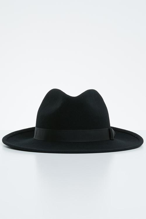 Felt fedora hat - black