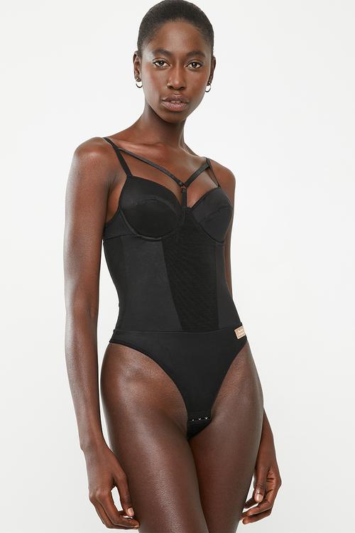 Strap detail body - shaper bodysuit - black