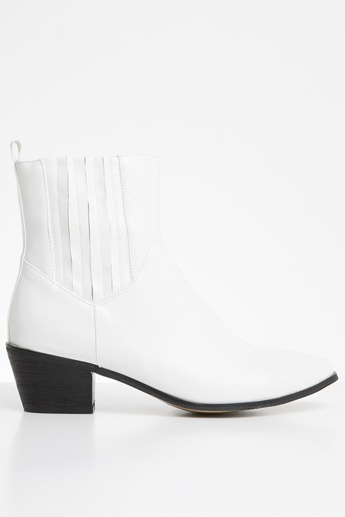 Beetle western ankle boot - white 