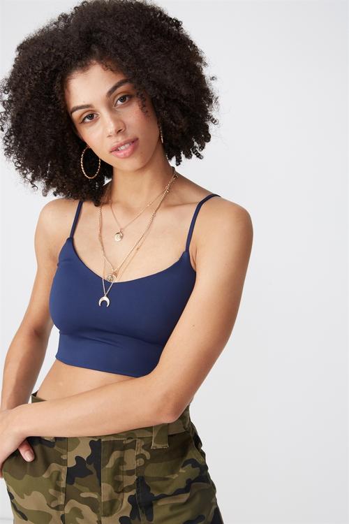 Luxe crop cami - navy