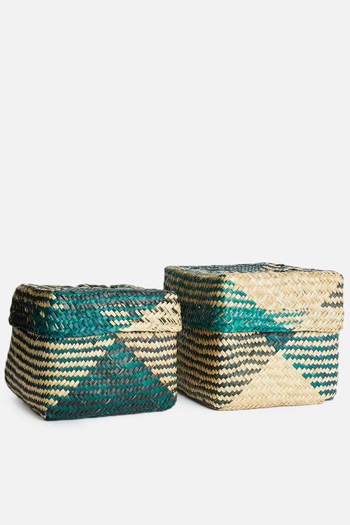 Delta storage basket set of 2 - green