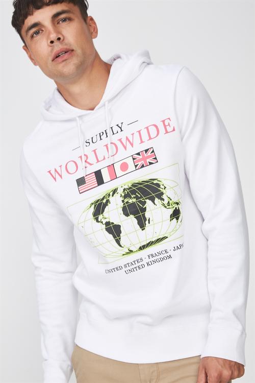 Worldwide supply fleece pullover - white