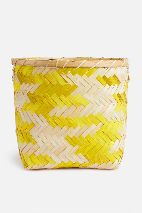 Romeo bamboo basket - yellow
