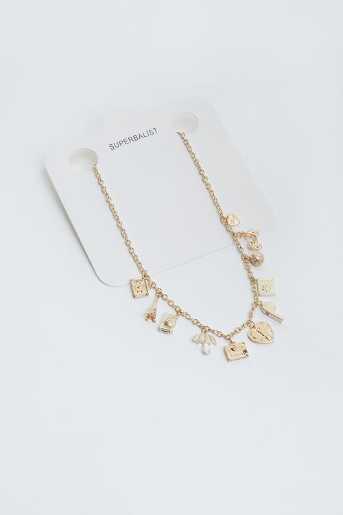 Chloe charm necklace - gold
