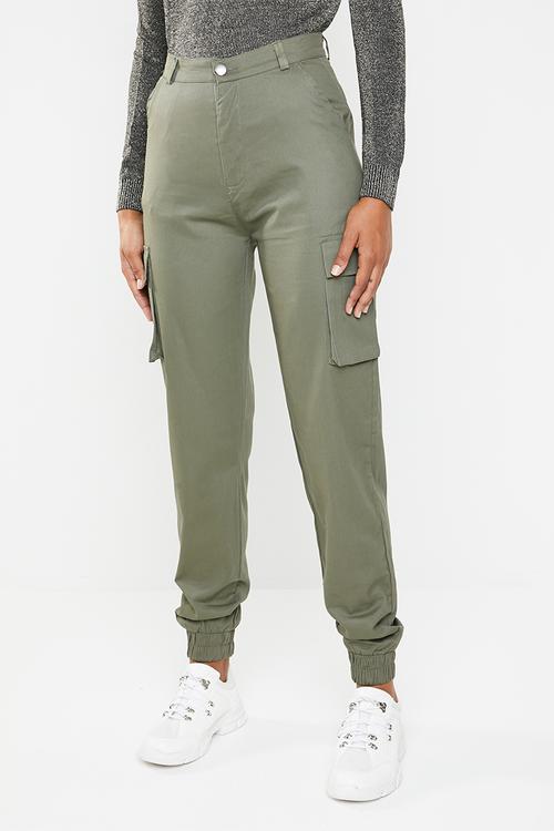 Plain cargo trouser - khaki green