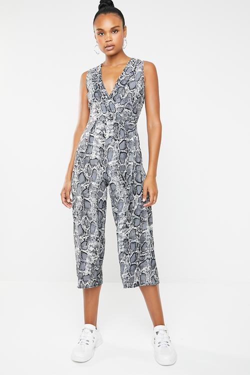 Suit style jumpsuit - grey