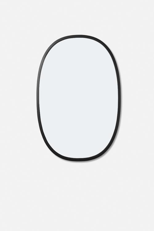 Hub oval mirror - black