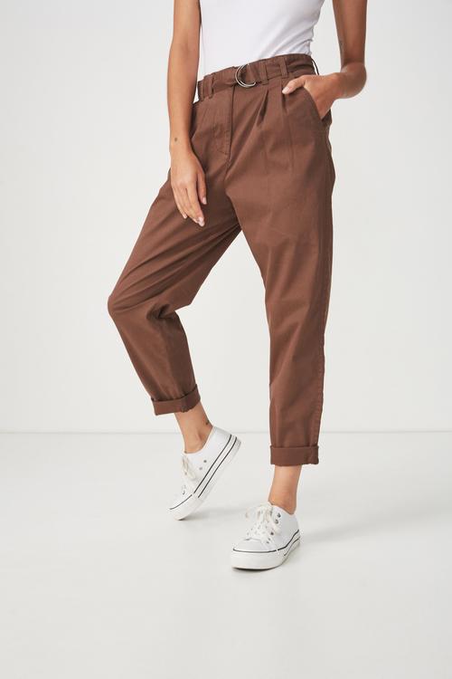 Ashley belted chino - brown 