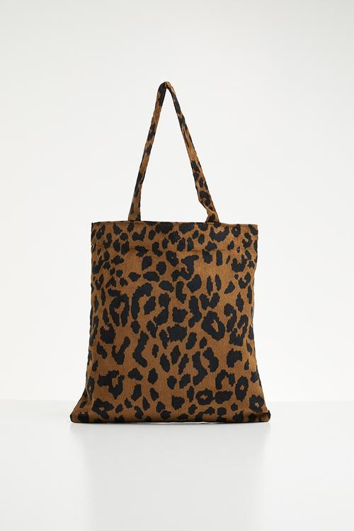 Leopard print shopper bag - brown & black
