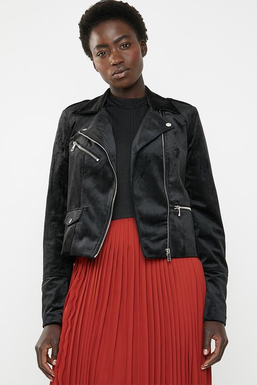Hazle velvet short jacket - black