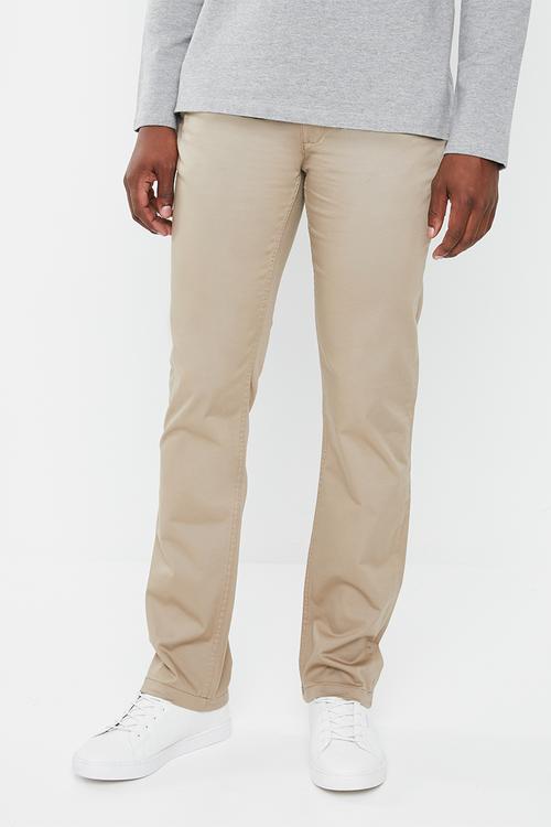 Milano stretch straight leg chino pants - khaki