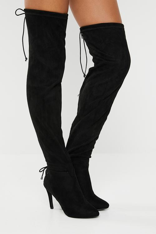 Belle 4 over the knee stiletto heel boot - black