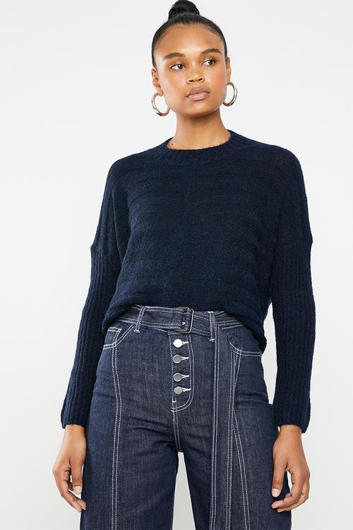 Soft touch turtle neck knit - navy
