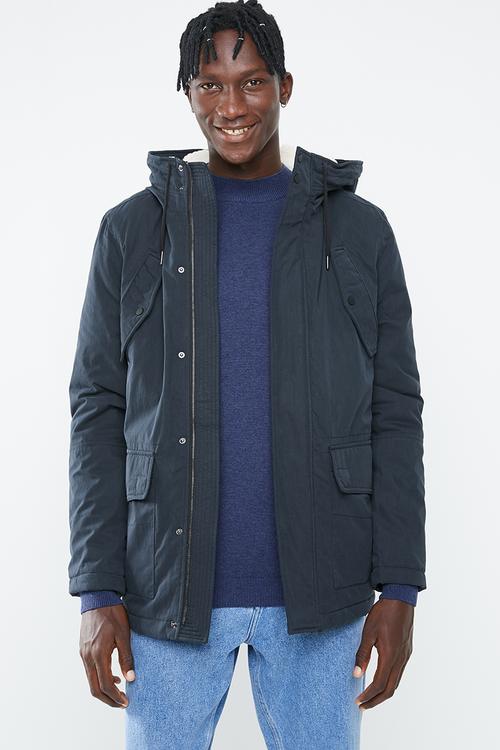 Mid cotton parka - navy