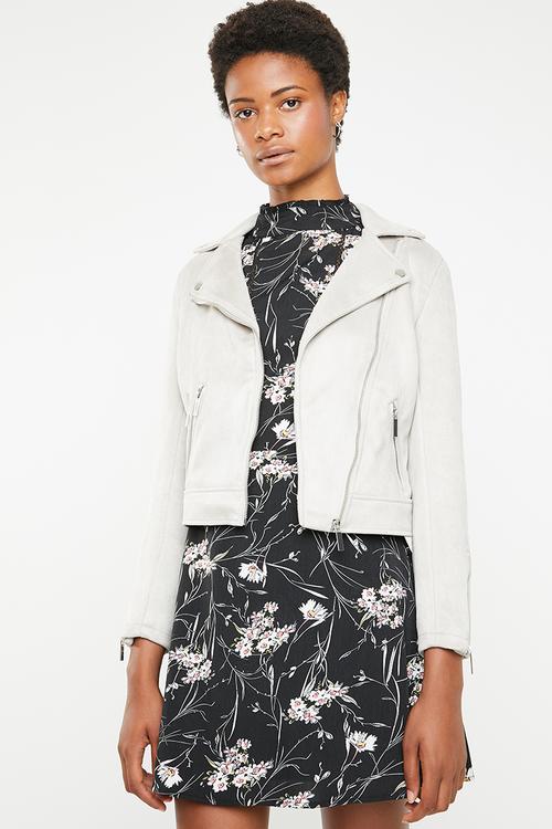 Mila suedette biker jacket - grey