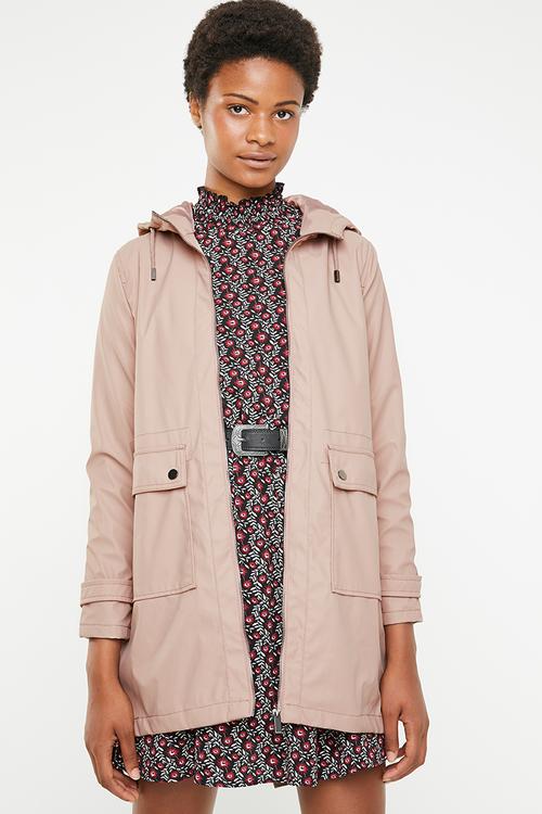 Longline anorak parker jacket - pink