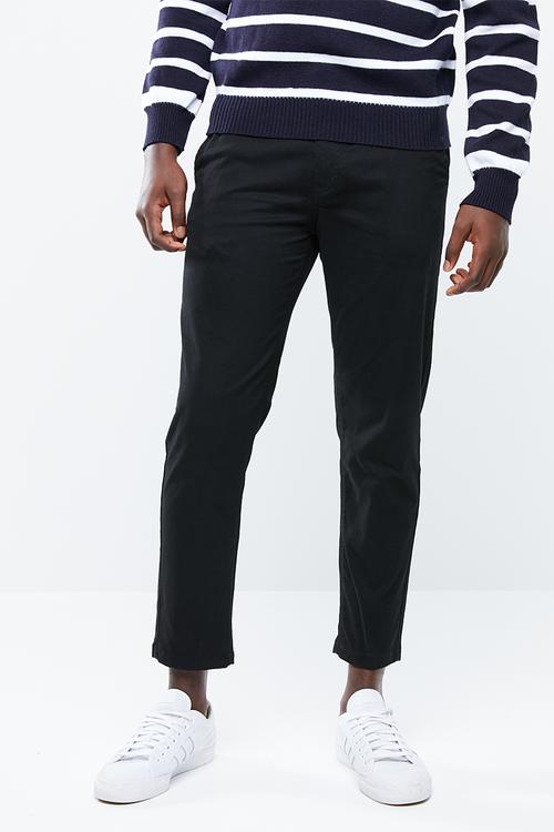 Cropped slim chino - black 